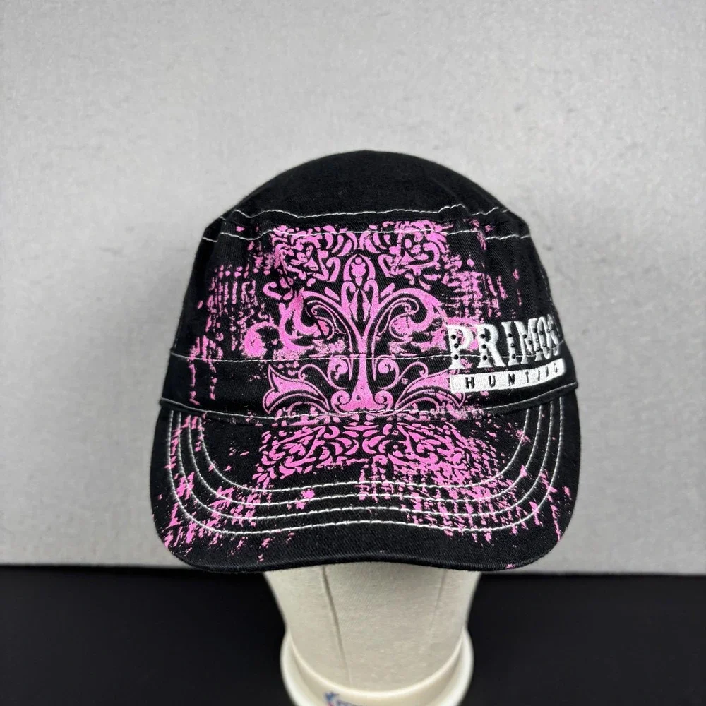 Primos Hunting Camo Pink Black Military Style Cap Womens Hat Y2K Adjustable OSFM